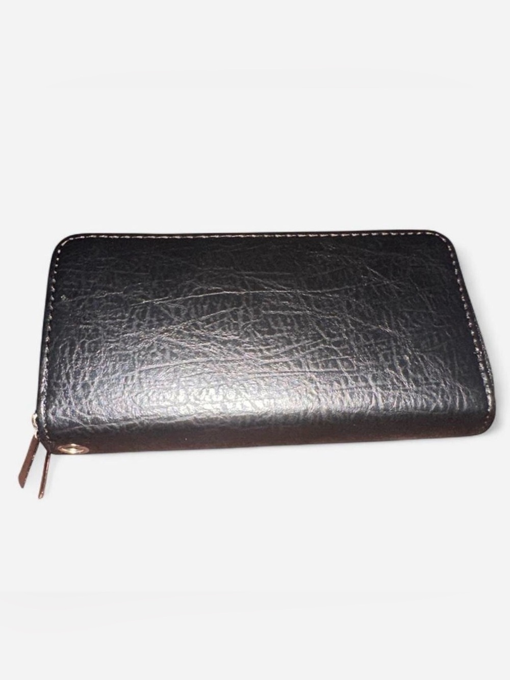 Black Leather Double Zip Wallet - NWOT